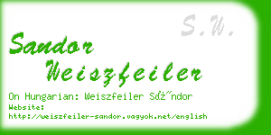 sandor weiszfeiler business card